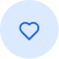 Ícone coração azul vazado